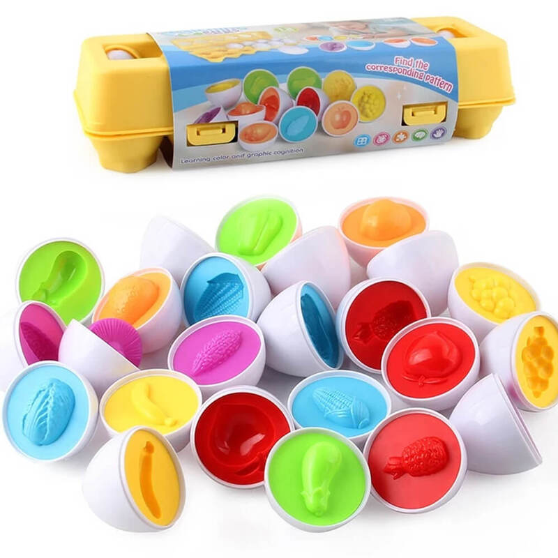 Montessori Spiel- und Puzzleeier - Lern Sortierspielzeug